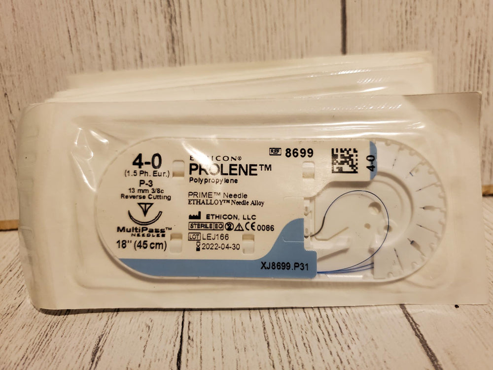 Prolene Ethicon Size 4-0 8699G Individual Suture Packs