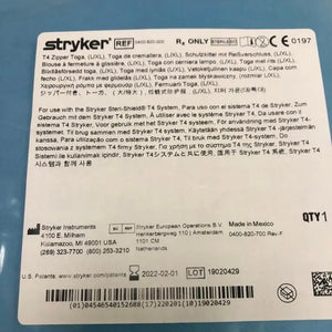 
                  
                    Stryker 0400-820-000 T4 Zipper Toga L/XL | CEM-47
                  
                