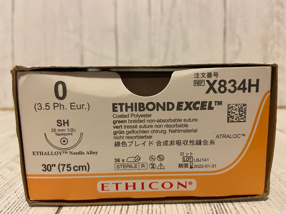 
                  
                    Ethicon - 0 Ethibond Excel Coated Polyester, Green Braided Non-Absorbable Suture - X834H - SOLD INDIVIDUALLY
                  
                