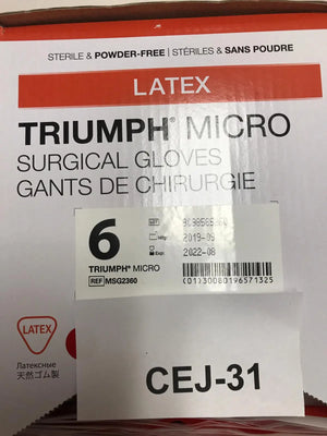 
                  
                    Medline MSG2360 Triumph Micro Surgical Gloves Size 6 | KeeboMed
                  
                