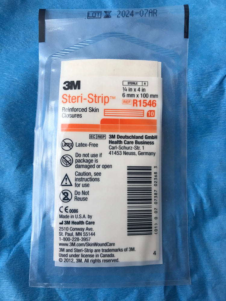 3M Steri-Strip Reinforced Skin Closures 1/4in x 4in, 10 in Package Sealed, Latex-Free , Single Use, Sterile, REF: R1546 | KeeboMed Medical Disposables