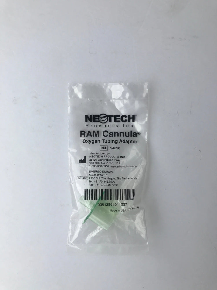 NeoTech RAM Cannula Oxygen Tubing Adapter, REF. N4820 | KeeboMed Medical Supply