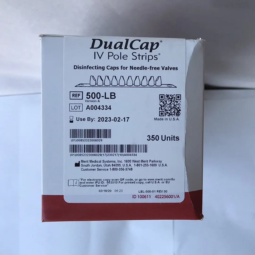 Merit Medical DualCap IV Pole Strips REF 500-LB Strip Of 10 Caps