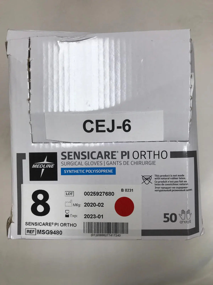 
                  
                    Medline MSG9480 Sensicare PI Ortho Surgical Gloves Size 8 | KeeboMed
                  
                