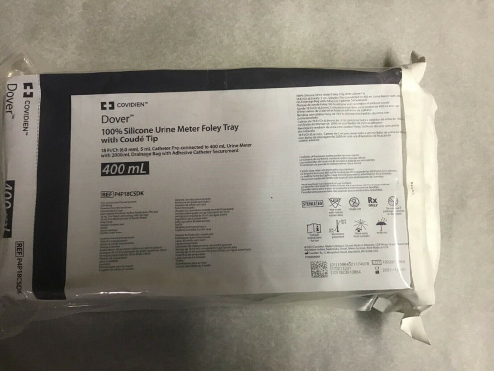 
                  
                    BOX OF 10 DOVER P4P18CSDK 400mL 100% Silicone Urine Meter Foley Kit
                  
                