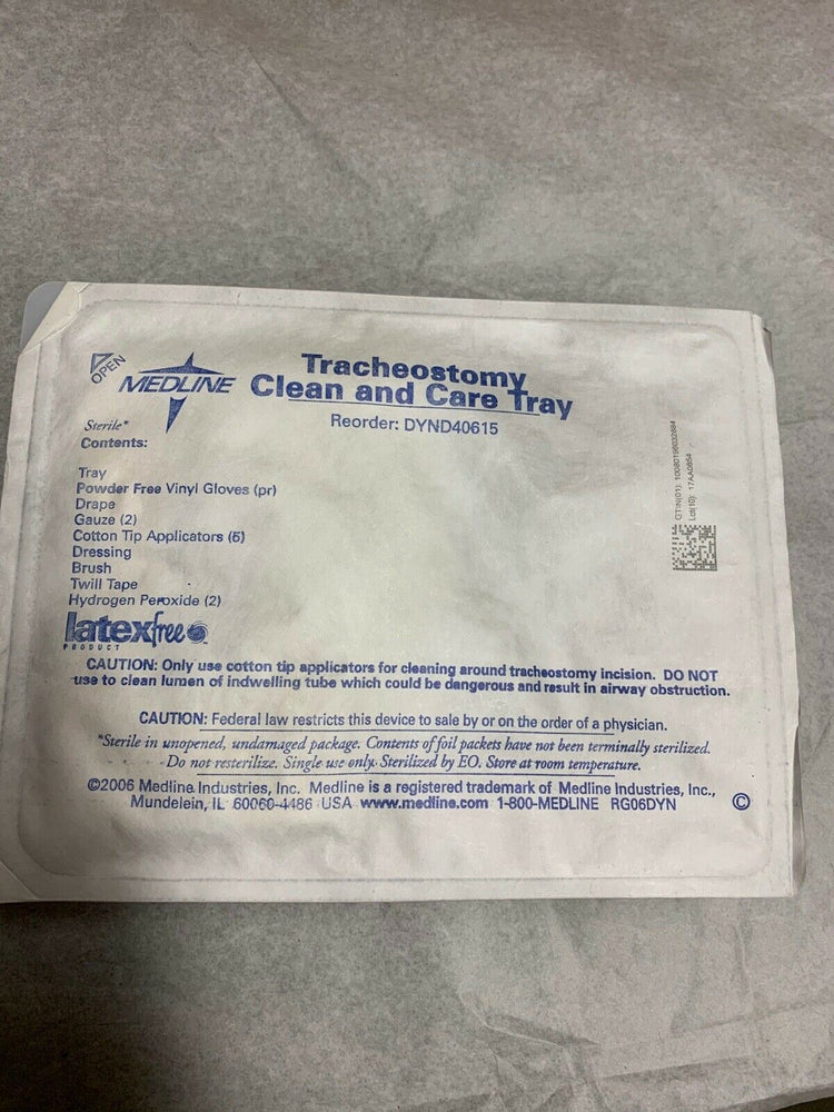 
                  
                    Medline DYND40615 Tracheostomy Clean & Care Tray Sterile Lot of 10 (N28)
                  
                