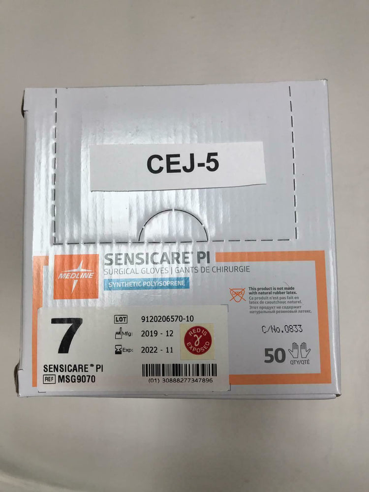 
                  
                    Medline Sensicare PI Surgical Gloves MSG9070 7 - 50 Count in Box  | CEJ-5
                  
                
