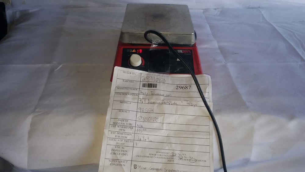 
                  
                    Talboys 7x7 Aluminum Hot Plate 985541 (NY171U)
                  
                
