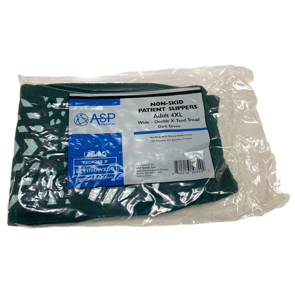 
                  
                    ASP Medical LPT170DWXDG Non-Skid Patient Socks Adult 4XL Green (Qty 50) | CEM-08
                  
                