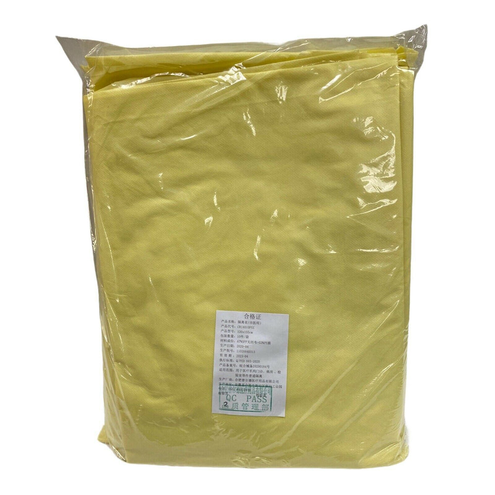 
                  
                    Box of 100 - Medline Protective Gowns CRI4010PCC Yellow Regular Large | CEM-11
                  
                