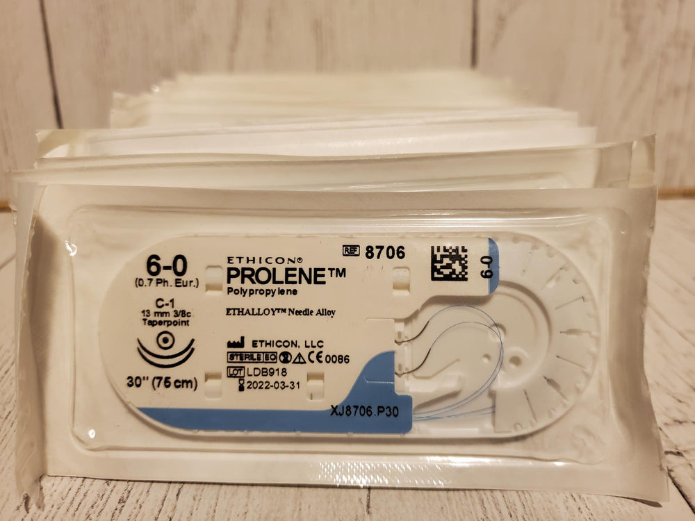 Prolene Ethicon Size 6-0 8706H Individual Suture Packs