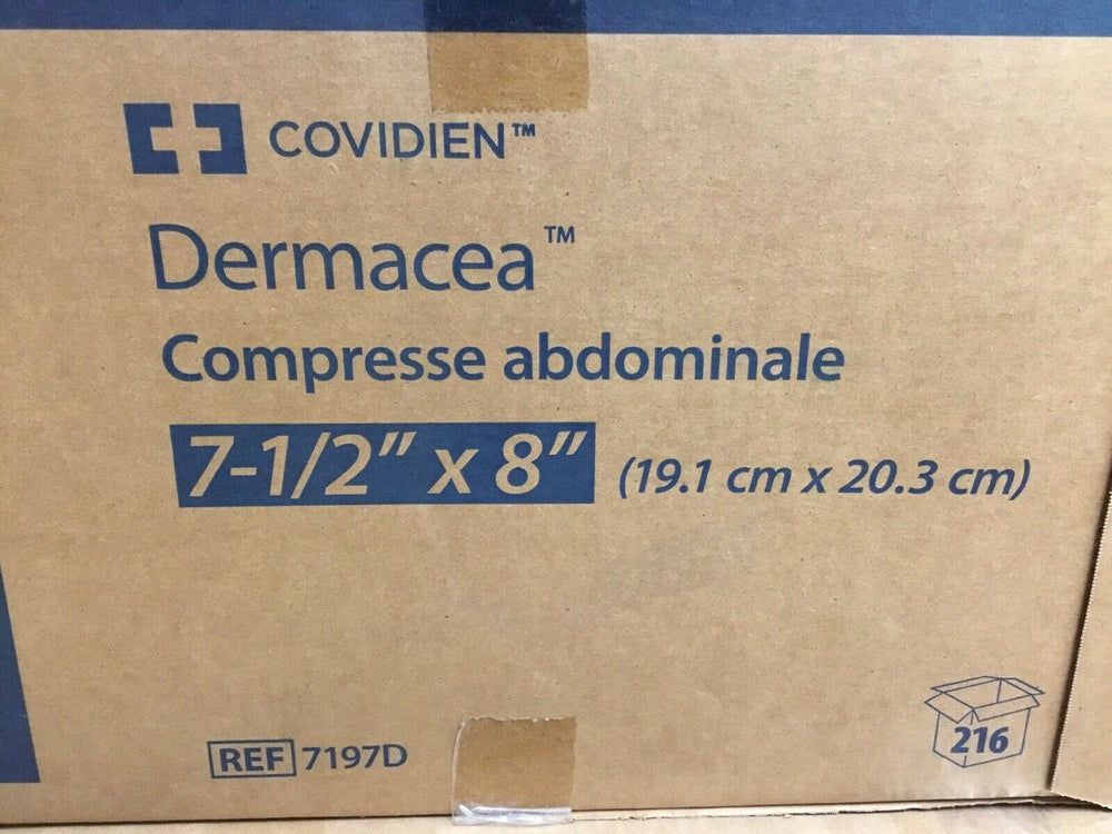 
                  
                    Case of 216 Covidien Dermacea Abdominal Pad (165KMD)
                  
                