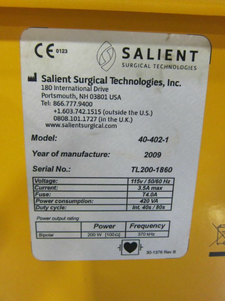 
                  
                    Salient Surgical Technologies 40-402-1 Aquamantys System ESU (628DM)
                  
                