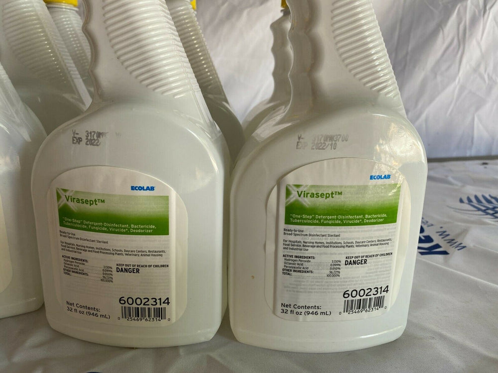 
                  
                    CASE 12 BOTTLES ECOLAB VIRASEPT Disinfectant Spray 6002314 FREE SHIP 32 FL OZ EA
                  
                