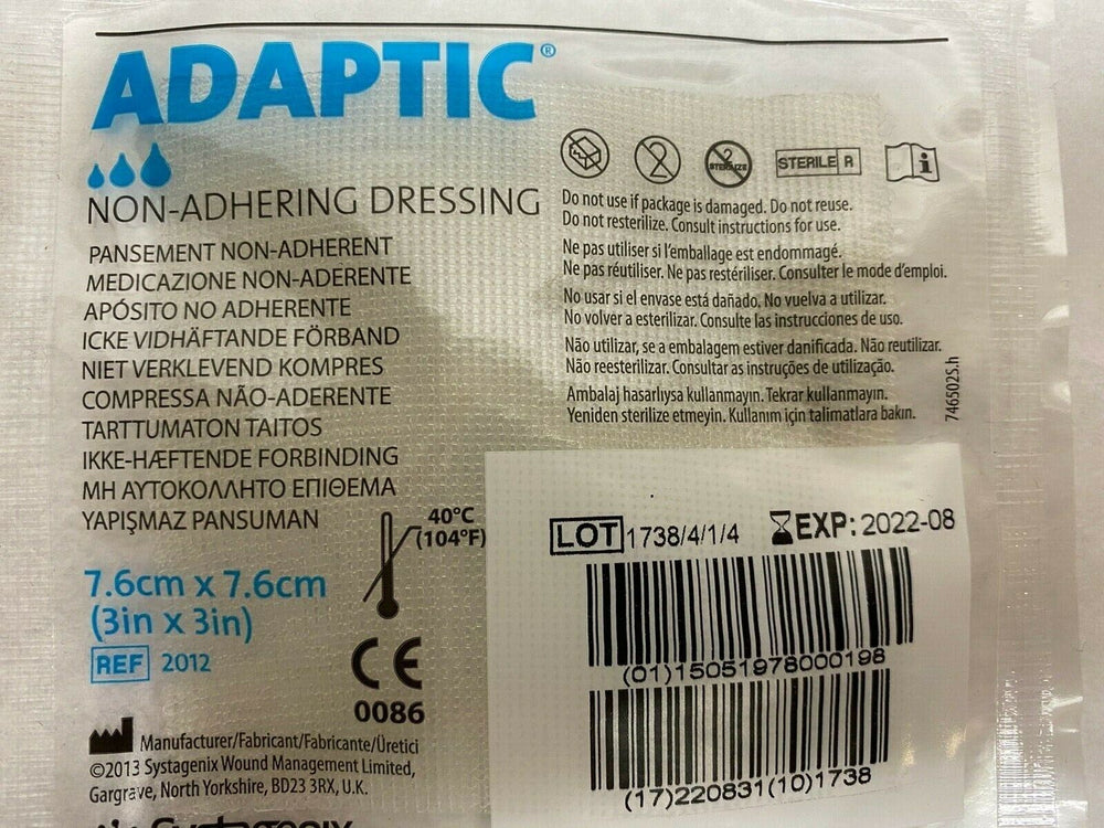 Adaptic Non-Adhering Dressing 7.6CM X 7.6CM Adaptic Non-Adhering Dressing 7.6CM X 7.6CM