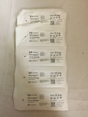
                  
                    Covidien MONOJECT 12ml Syringe with Luer-Lock Tip, Exp. 05/03/2023 (615KMD)
                  
                