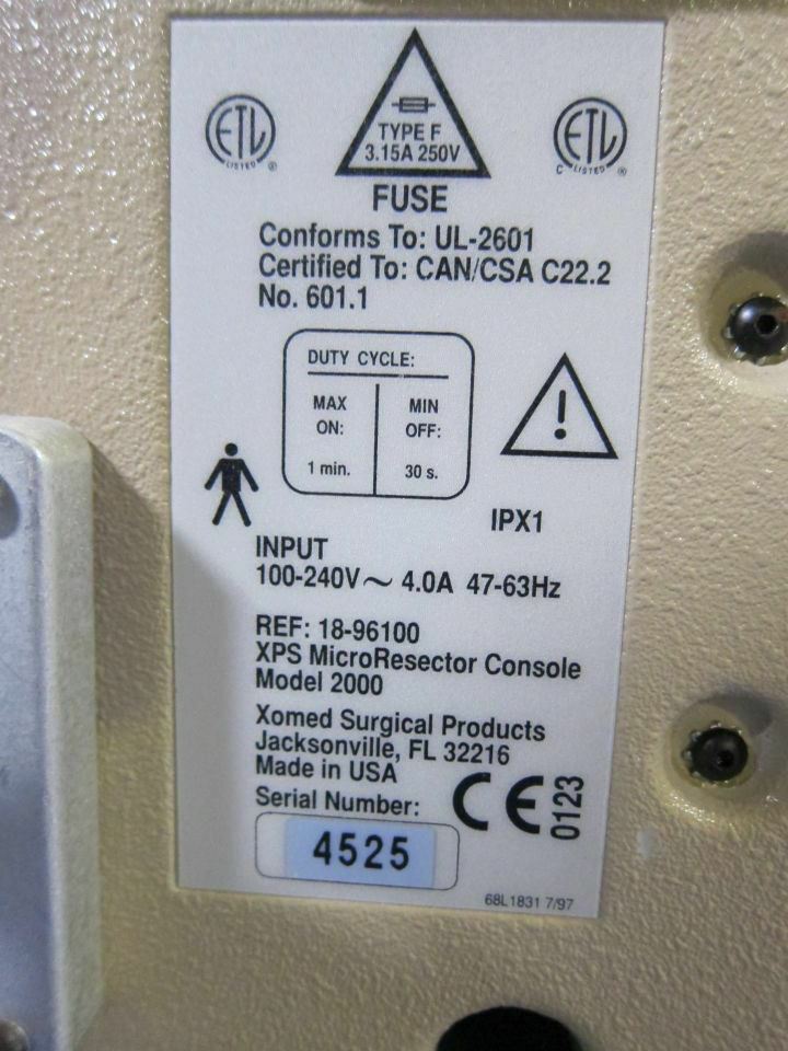 
                  
                    Xomed 2000 XPS Microresector Console w/ XPS Irrigator (621DM)
                  
                