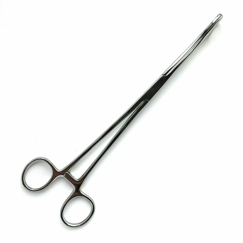 HS8242 Surgical Serrated Loop Sponge Forceps, Straight, 9-3/4