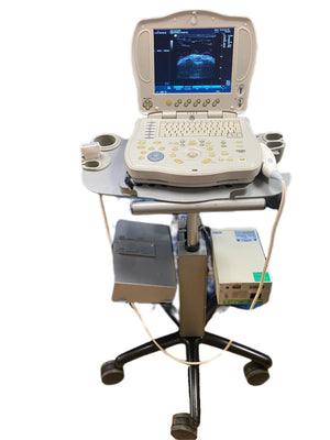
                  
                    GE LOGIQ BOOK XP PORTABLE ULTRASOUND MACHINE & 8L-RS PROBE 2004 cart/printer
                  
                