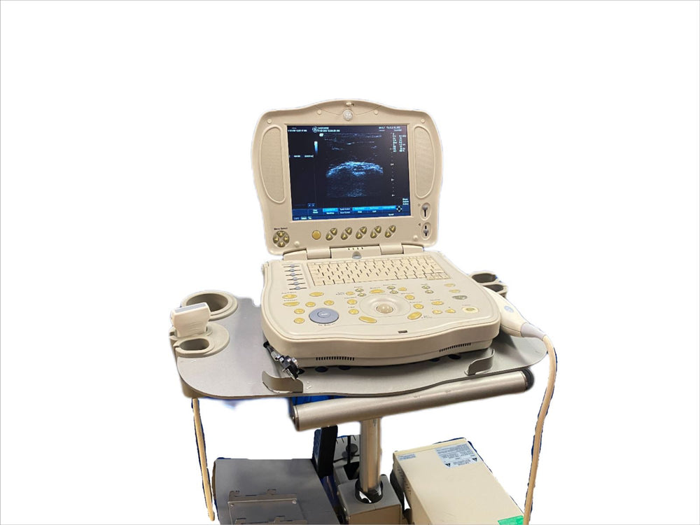 
                  
                    GE LOGIQ BOOK XP PORTABLE ULTRASOUND MACHINE & 8L-RS PROBE 2004 cart/printer
                  
                