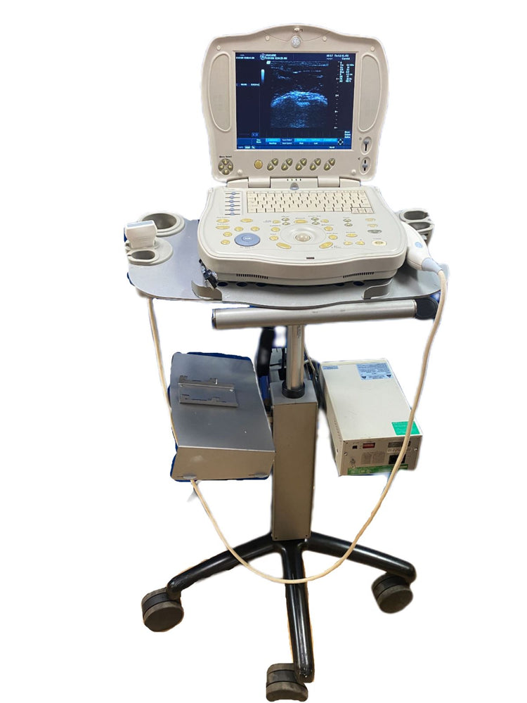 
                  
                    GE LOGIQ BOOK XP PORTABLE ULTRASOUND MACHINE & 8L-RS PROBE 2004 cart/printer
                  
                