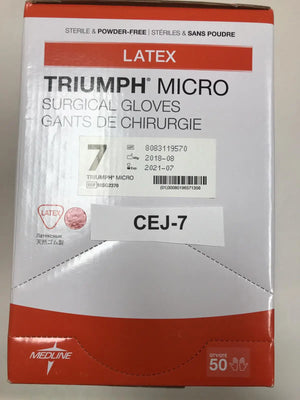 
                  
                    Medline MSG2370 Triumph Micro Surgical Gloves Size 7 | KeeboMed
                  
                