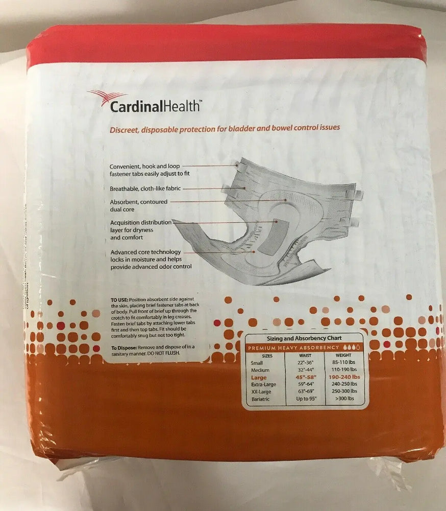 
                  
                    Cardinal Health Adult Briefs, Large, Case Of 3 (304kmd)
                  
                