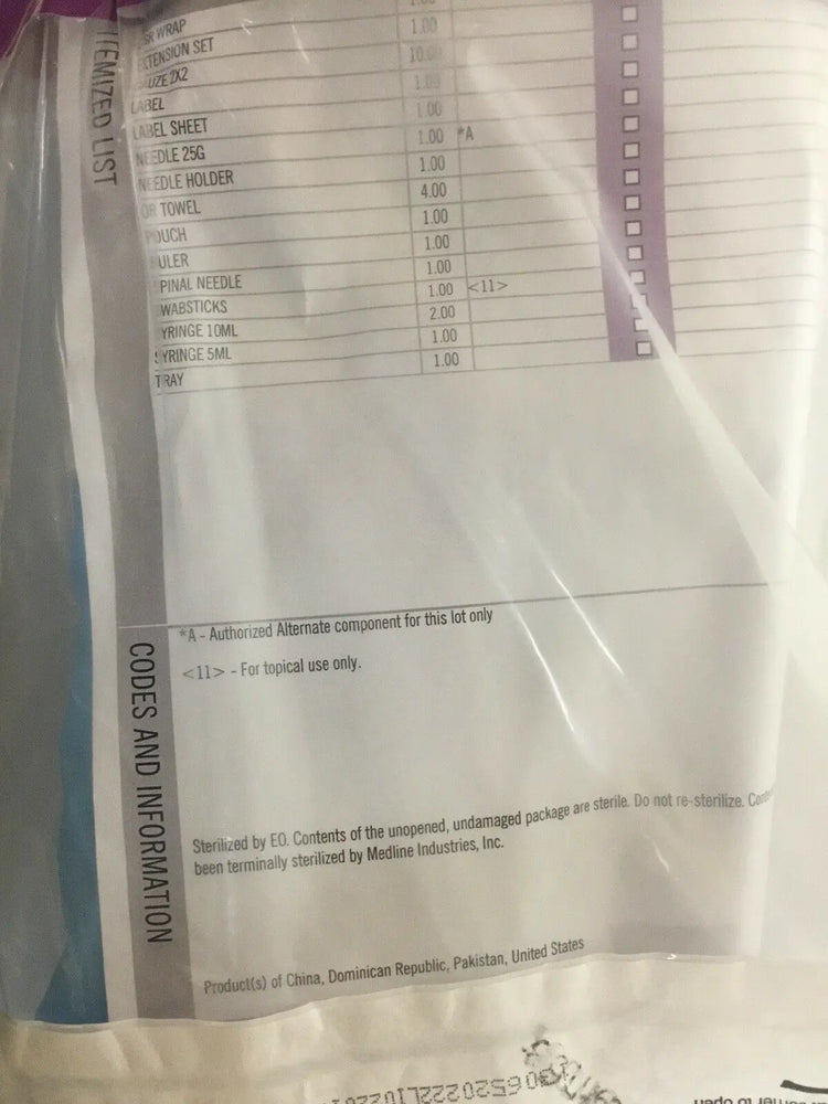 
                  
                    Medline Epidural Packs, Lot of 25 (293KMD)
                  
                