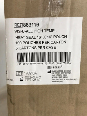 
                  
                    Heat Seal 16”x16” Pouch - 100pouches/carton - Lot Of 5 (340KMD)
                  
                