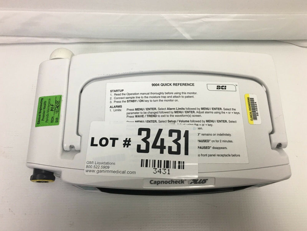 
                  
                    Smiths Medical Capnocheck Plus CO2 Monitor (305GS)
                  
                