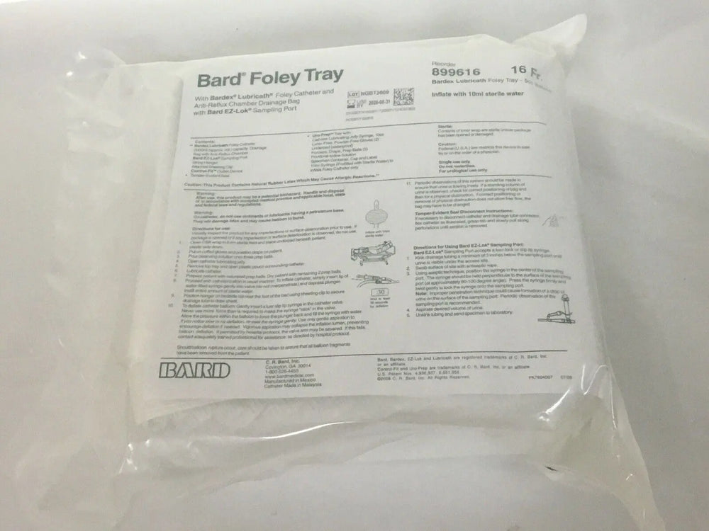 BARD LUBRICATH Foley Catheter Tray 16 Fr 5 cc 899616 (289KMD)