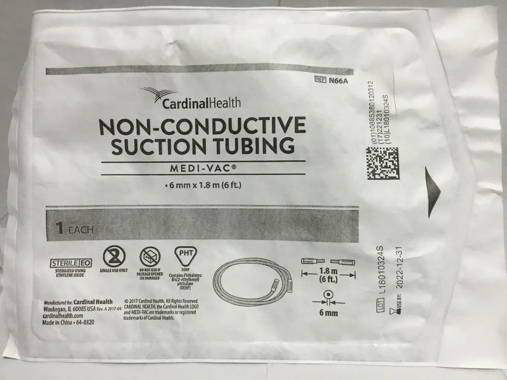CARDINAL HEALTH Medi-Vac Non-Conductive Suction Tube N66A--Lot of 45 (74KMD)