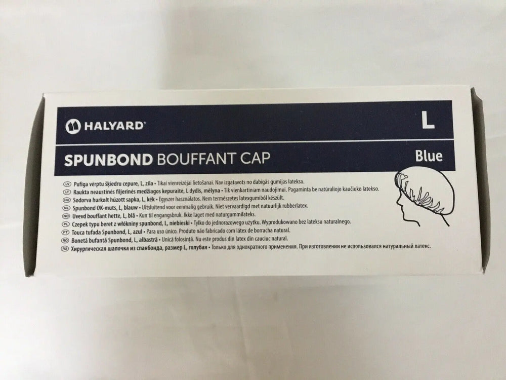 
                  
                    Halyard Spunbond Blue Large Bouffant Cap # 69801 (189KMD)
                  
                