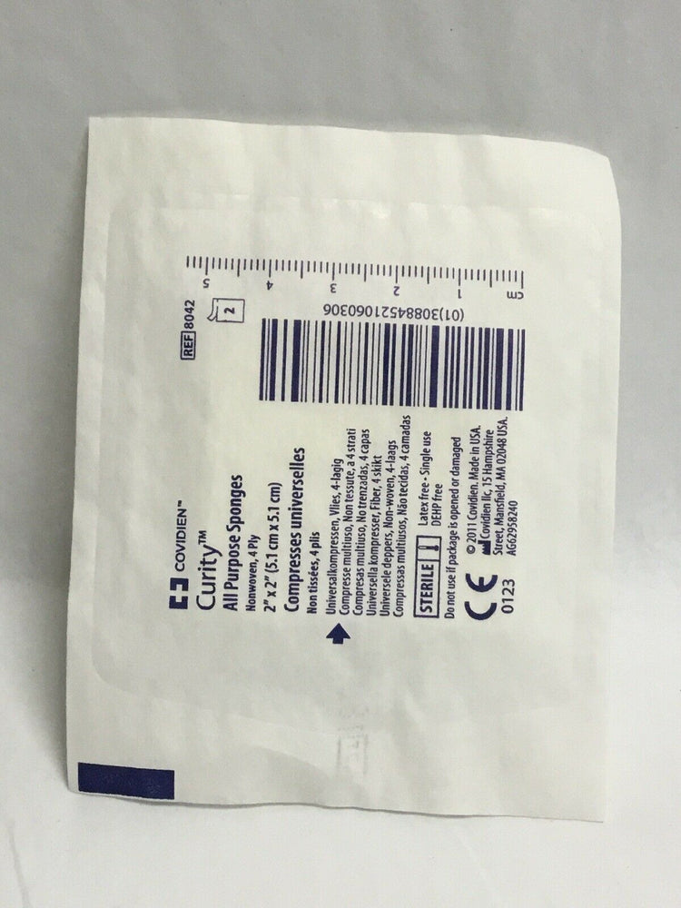 
                  
                    Covidien 8042 Curity Non-Woven All-Purpose Sponge--Lot of 100(194KMD)
                  
                