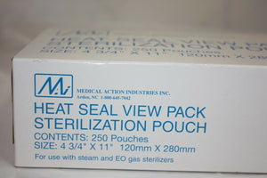 
                  
                    Heat Seal View Sterilization Pouch (4 3/4" x 11") Partial Box (144GS)
                  
                