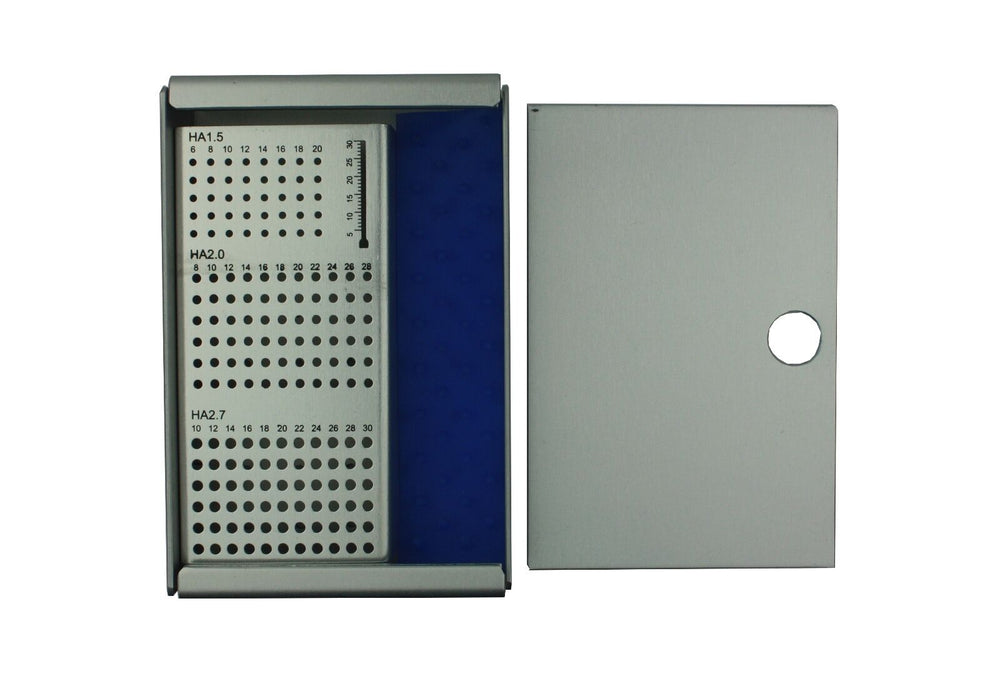 
                  
                    Small Orthopedic Screw Rack, Case With Cover for 1.5mm - 2.0mm - 2.7mm Screws
                  
                