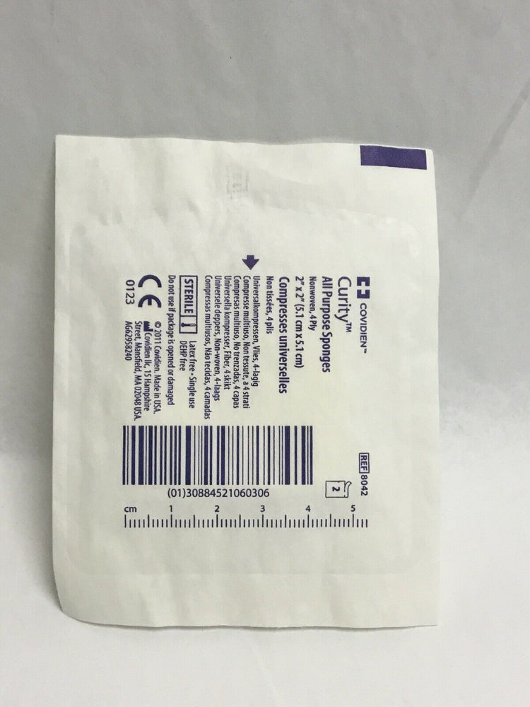 
                  
                    Covidien 8042 Curity Non-Woven All-Purpose Sponge--Lot of 100(194KMD)
                  
                