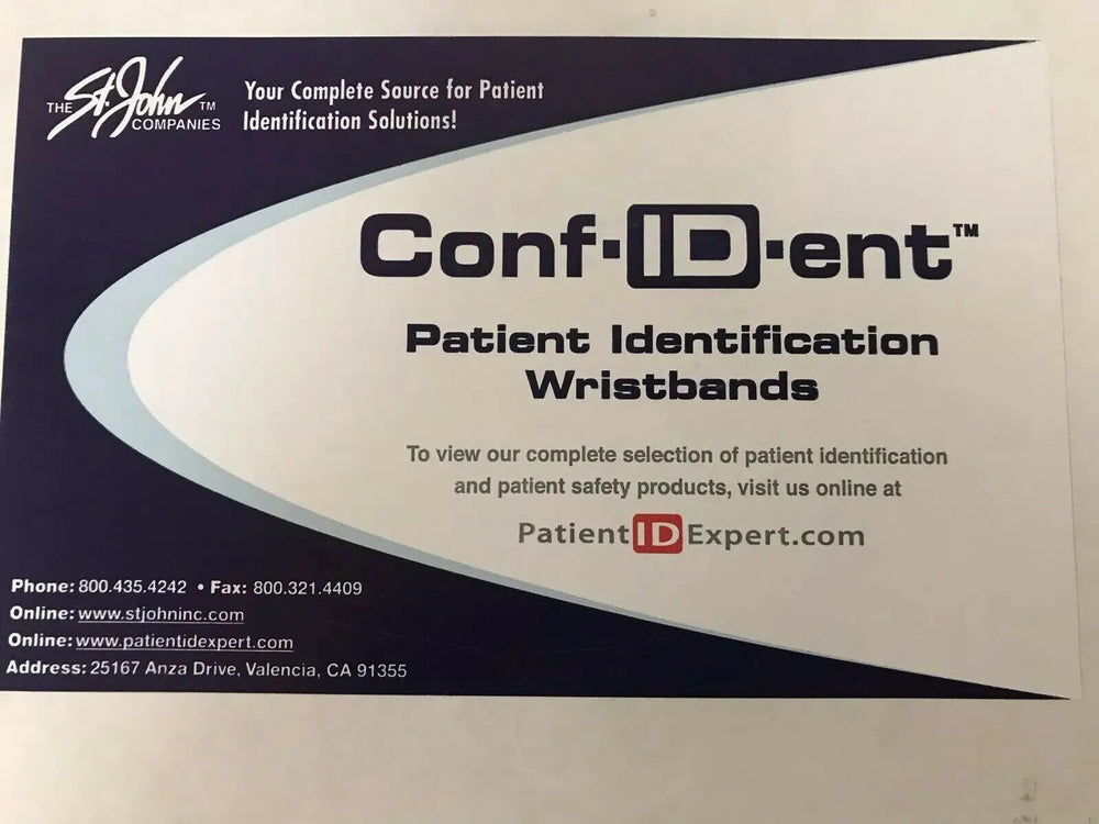 
                  
                    Confident Patient Id Wristbands, Case Of 500 (303kmd)
                  
                