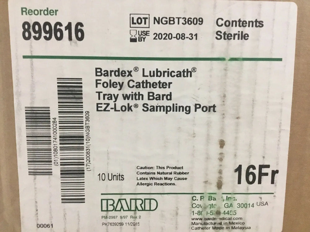 
                  
                    BARD LUBRICATH Foley Catheter Tray 16 Fr 5 cc 899616 (289KMD)
                  
                