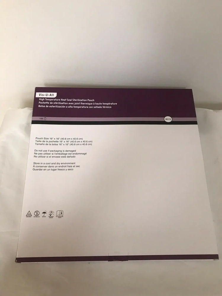 Heat Seal 16”x16” Pouch - 100pouches/carton - Lot Of 5 (340KMD)