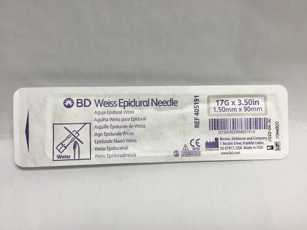 BD Perisafe™ Weiss Epidural Needle--Box of 45 (11KMD) – KeeboMed