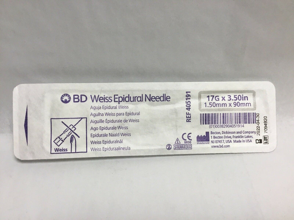 BD Perisafe™ Weiss Epidural Needle--Box of 45 (11KMD)