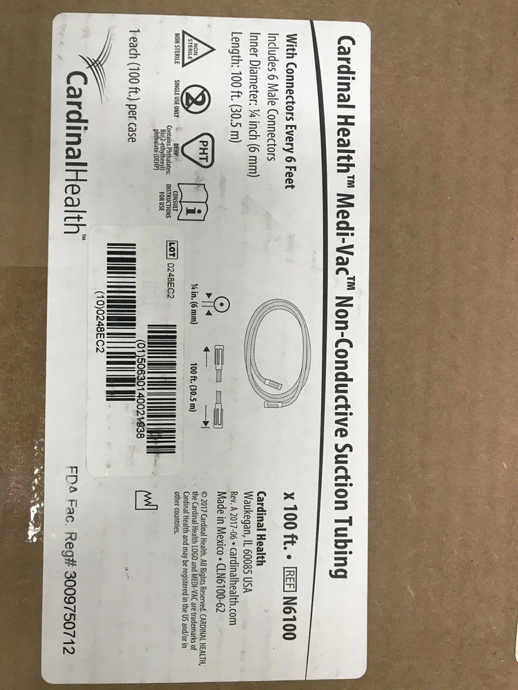 
                  
                    Medi-Vac Non-Conductive Suction Tubing w/ Connectors every 1/4"--100ft (324KMD)
                  
                