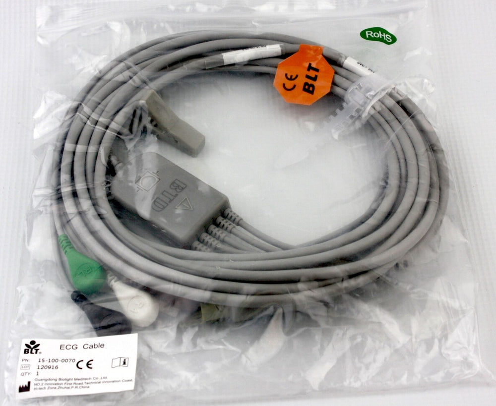 BLT Biolight ECG Cable, 5-Lead, PN: 15-100-0070