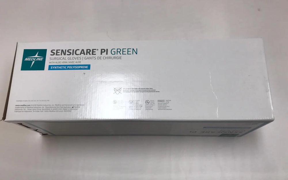 Medline MSG9280 Sensicare PI Green Surgical Gloves Size 8 | KeeboMed