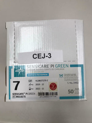 
                  
                    Medline Sensicare PI Green Surgical Gloves MSG9270 7 - 50 Count in Box  | CEJ-3
                  
                
