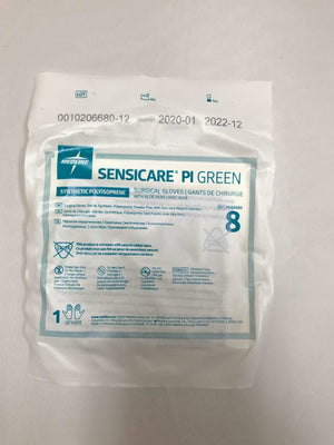 
                  
                    Medline Sensicare PI Green Surgical Gloves MSG9280 8 - 50 Count in Box  | CEJ-4
                  
                