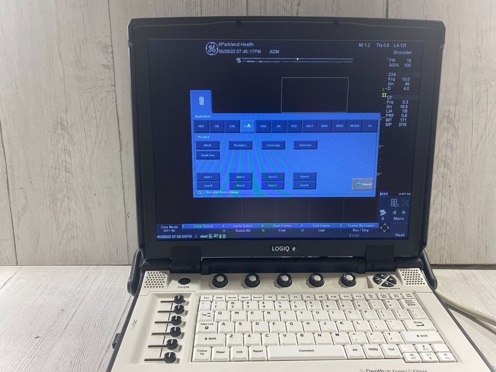 
                  
                    GE LOGIQ E Next Generation Ultrasound machine & Probe -L4-12T DOM 2014 R8.0.4
                  
                