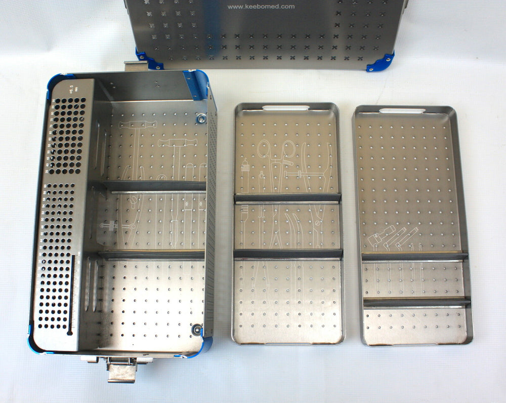 
                  
                    Orthopedic Instrument Empty Case w/trays & rack for 4.5-6.5 mm screws - KeeboMed
                  
                