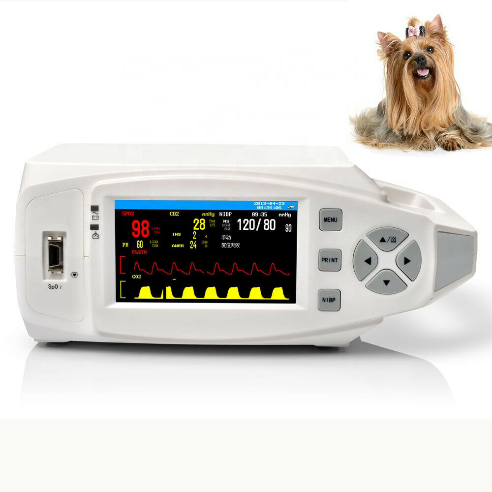 Portable Veterinary Patient Monitor with Pulse Rate Oximeter, SpO2 and NIBP